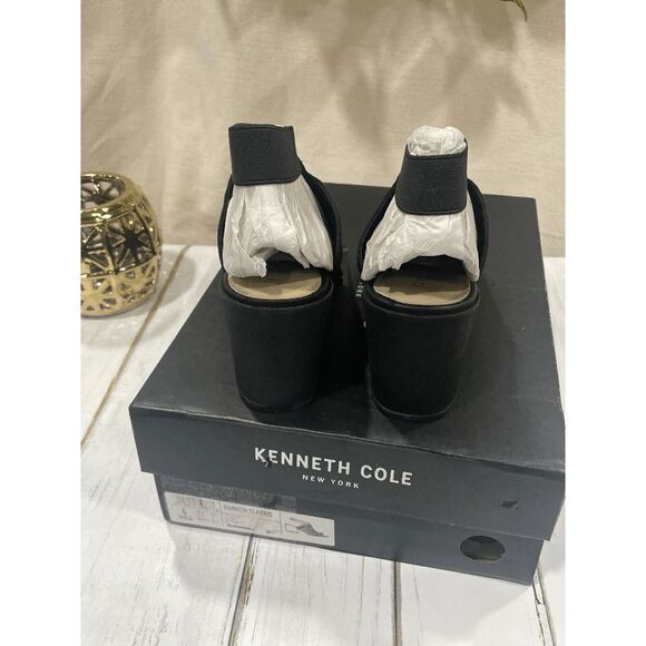 Kenneth Cole New York Women's Hannon Elastic Strap Sandals - Black 6M - Picture 3 of 10